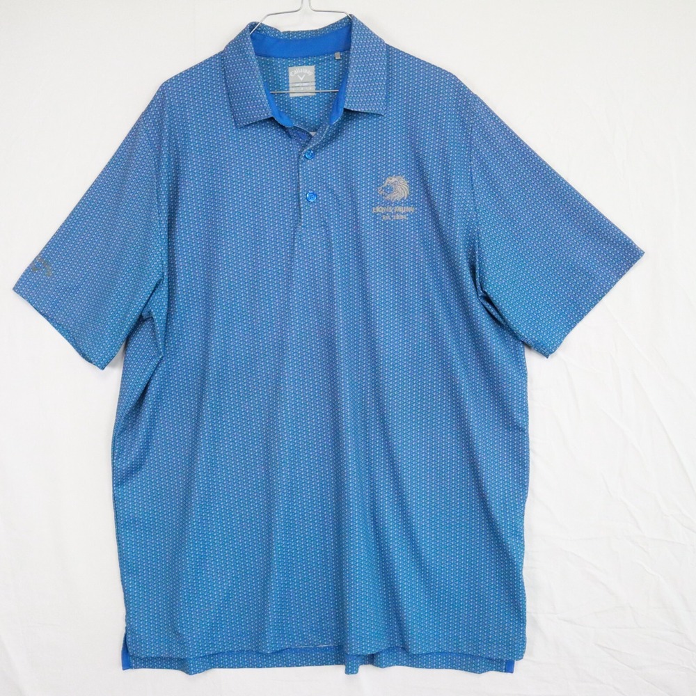 Callaway Polo Shirt Mens Large Opti-Dri Performance Blue Lions Muny Golf Course